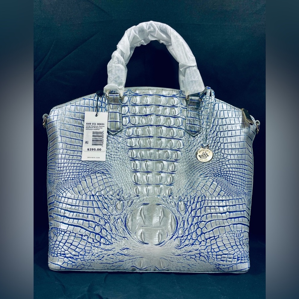 BRAHMIN Large Duxbury Satchel Eggshell Melbourne Genuine Leather